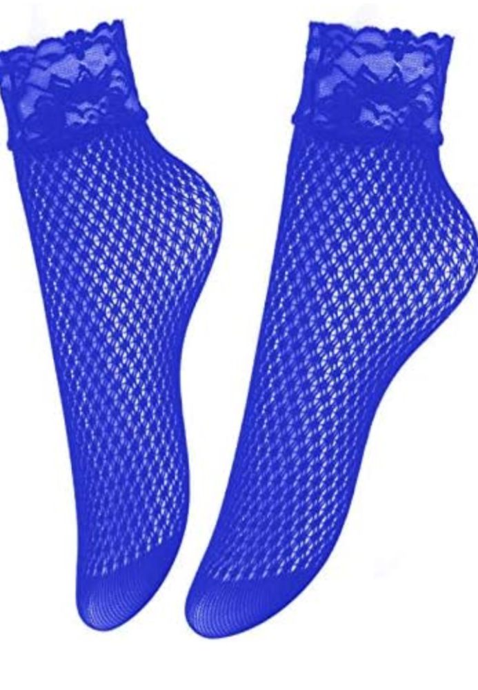 Șosete Penti scurte ,,Dora'' – Albastru, Plasă cu Romburi ,Engros