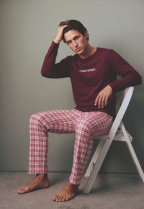 Pijama barbati Serena cu maneca lunga si pantalon lungi ,Engros