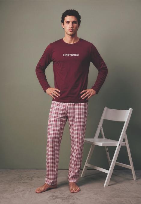 Pijama barbati Serena cu maneca lunga si pantalon lungi ,Engros
