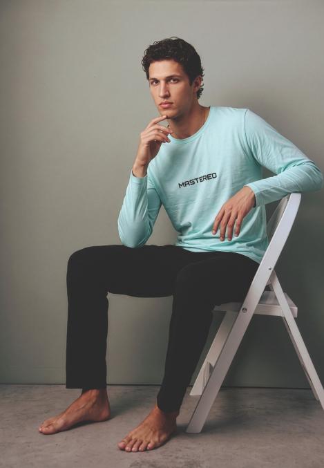 Pijama barbati Serena cu maneca lunga si pantalon lungi ,Engros