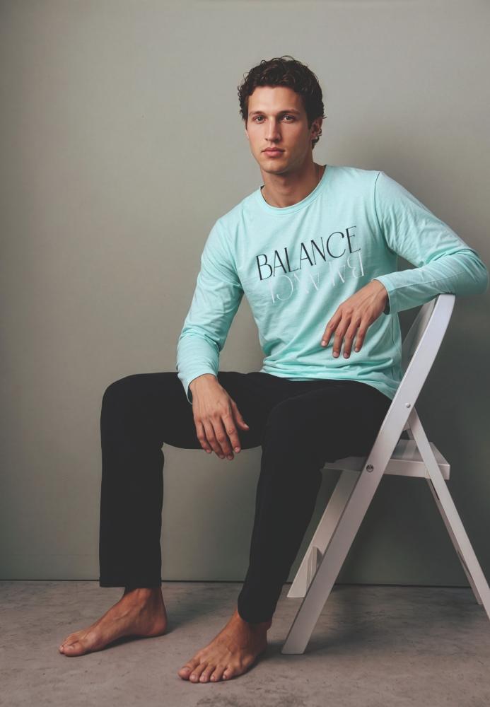 Pijama barbati Serena cu maneca lunga si pantalon lungi ,Engros