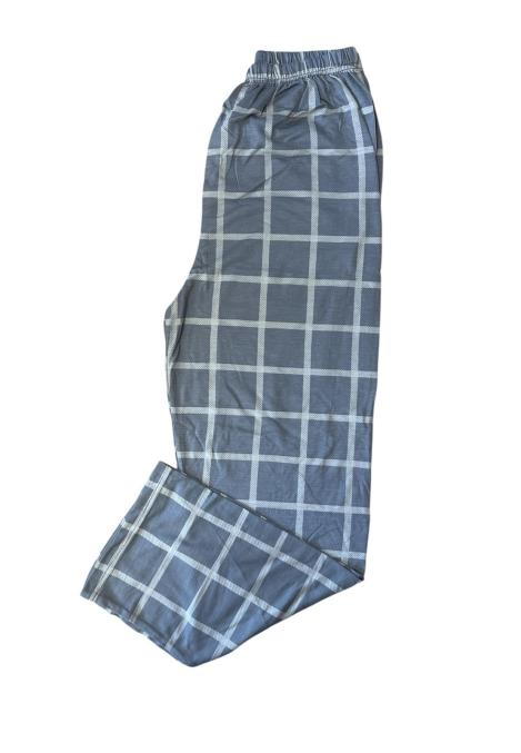Pantaloni de Pijama Barbati ,Culoare Gri Inchis cu Crem ,Engros