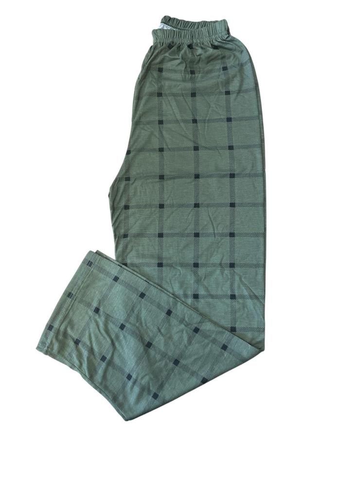 Pantaloni de Pijama Barbati ,Culoare Verde cu Negru, Engros