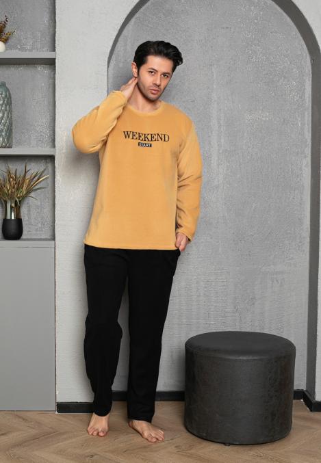 Pijama Barbat POLAR , Culoare Galben ,Engros