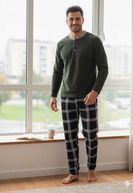 Pijama barbat POLAR,Culoare verde ,Engros