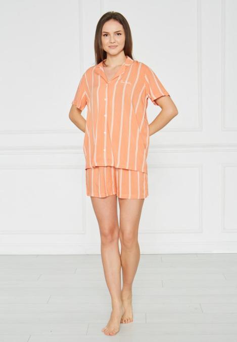 Pijama Dama Bumbac , Camasa și Short cu Dungi ,Engros