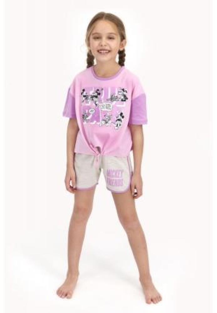 Pijama pentru fetițe Disney, tricou si pantalon scurt, model True Pals, roz Engros