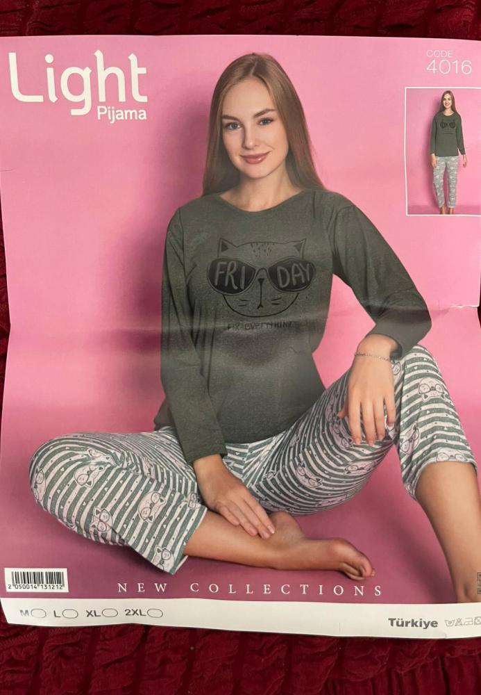 Pijamle, dama cu maneca lunga,verde ,Engros