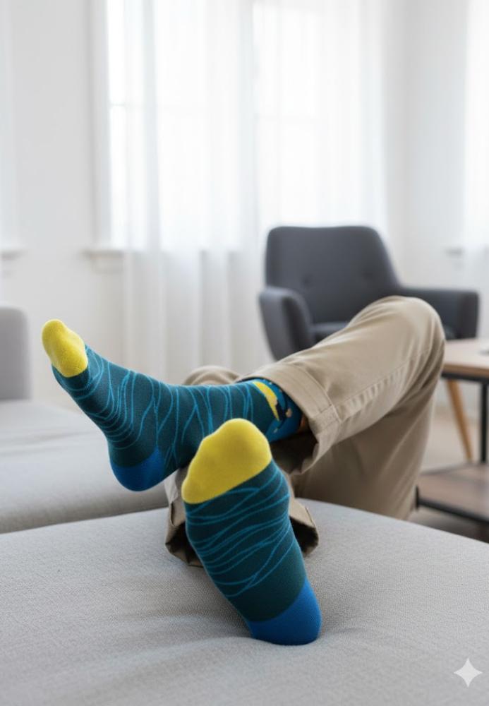 Șosete Bărbătești Organice Fără Cusătură, culoare albastru.Engros