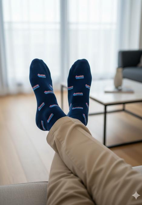 Șosete Bărbătești Organice Fără Cusătură, culoare bleumarin,Engros