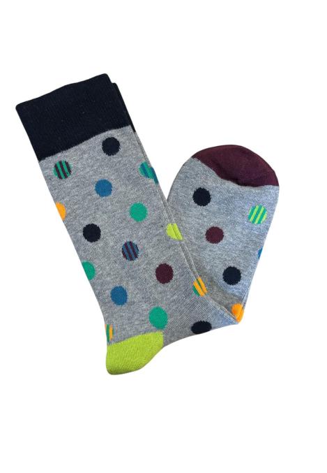 Șosete Bărbătești Organice Fără Cusătură , Gri cu buline ,Engros