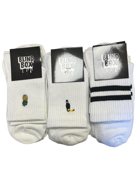 Sosete Bărbați subtiri ,Inalte,Alb cu model ,Engros