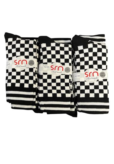 Sosete Bărbați Subtiri Inalte,Culoare Alb si Negru,Engros