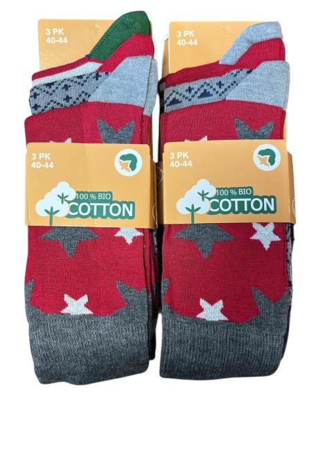 Sosete Bărbați Subtiri Inalte,Bio, 3 la set,Culoare Gri cu Rosu,Engros