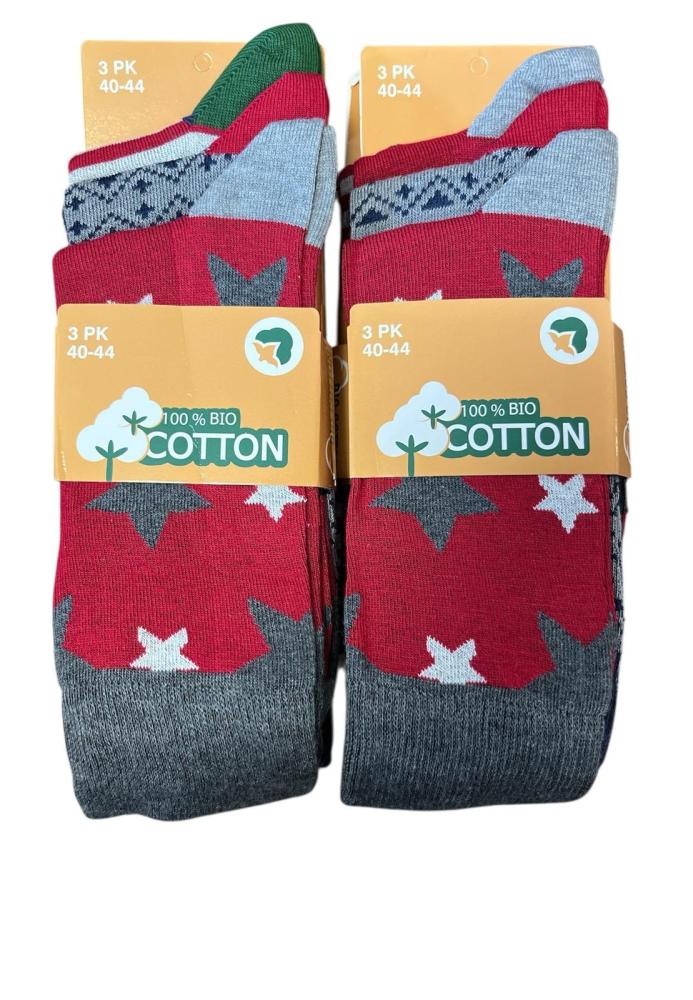 Sosete Bărbați Subtiri Inalte,Bio, 3 la set,Culoare Gri cu Rosu,Engros