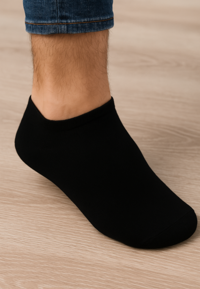 Șosete scurte bărbați fără cusături din bambus, Negre ,Engros