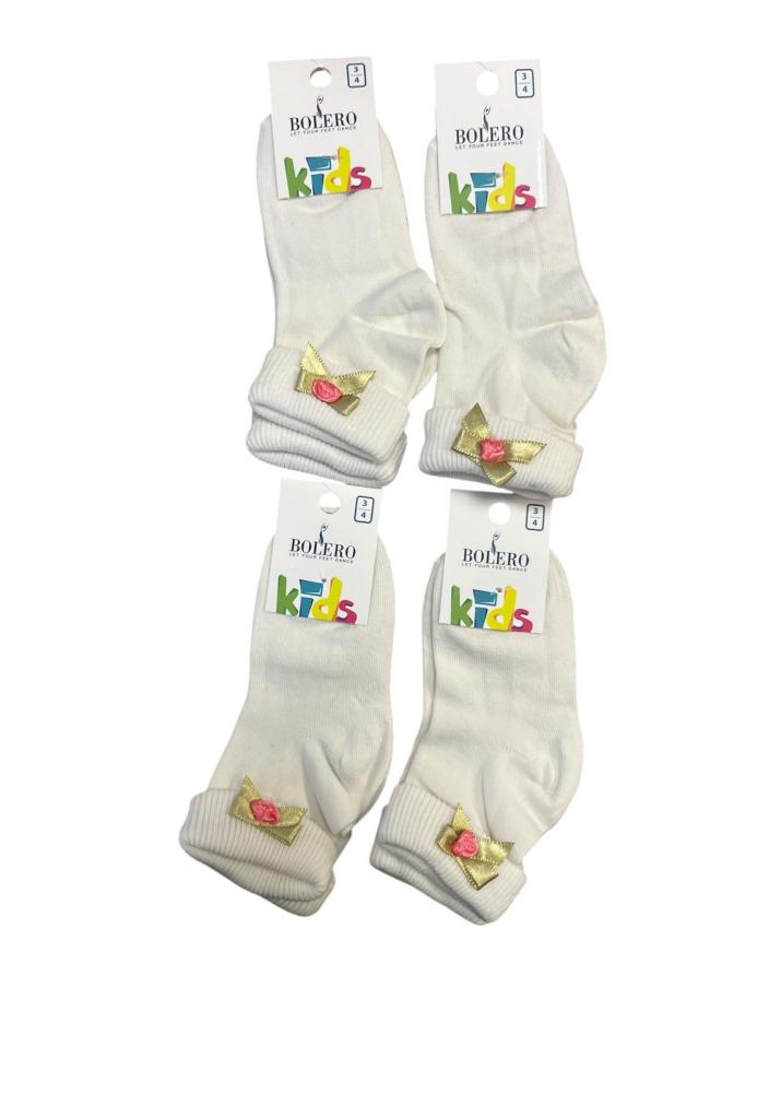 Sosete Copii,Culoare Alb cu Fundita ,Engros