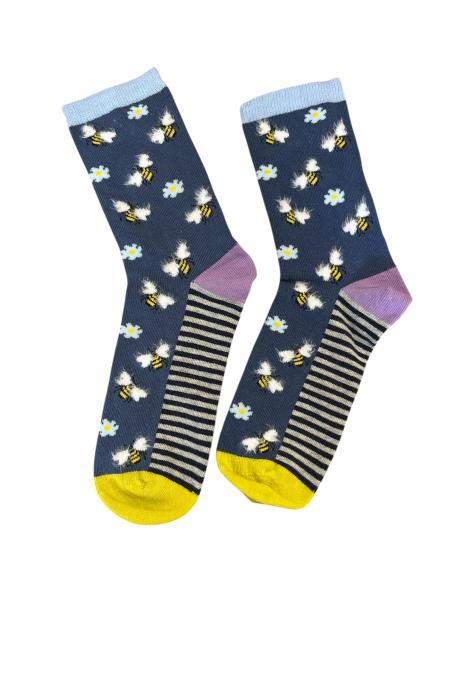 Șosete damă organice fără cusătură ,cu albinute ,Engros