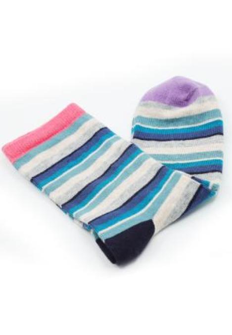 Șosete damă organice fără cusătură ,in dungi colorate ,Engros