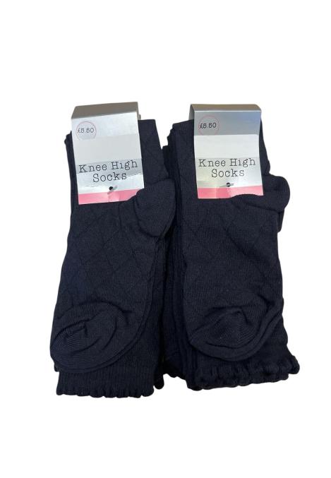 Set de 3 Perechi de Sosete Fetite 3/4 .Culoare Bleumarin,Engros