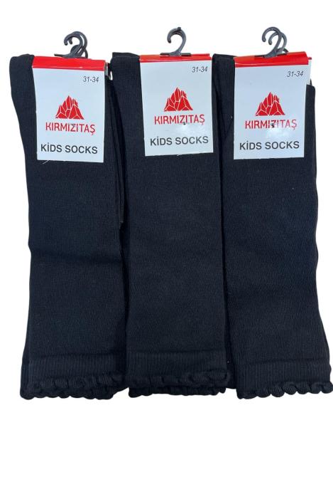 Șosete fetițe 3/4,Culoare Negru, Engros