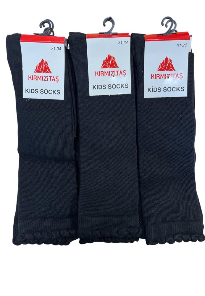 Șosete fetițe 3/4,Culoare Negru, Engros