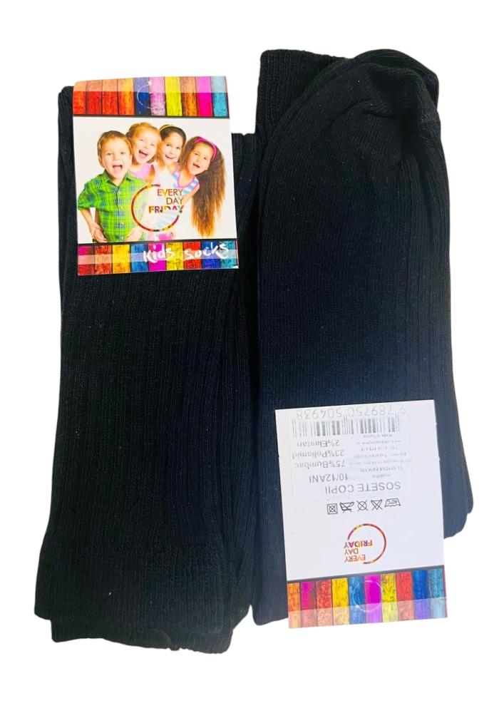 Sosete fetite inalte,Culoare Negru,Engros