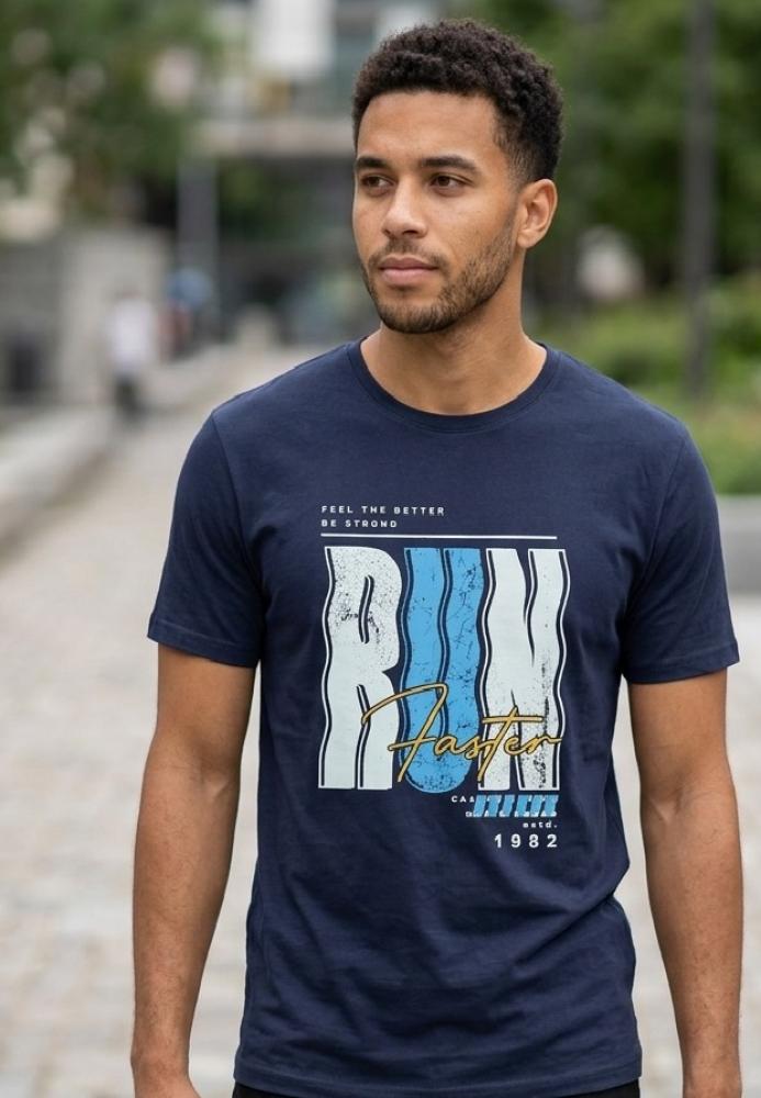 Tricou bărbătesc Seren Run Faster”. culoare Bleumarin, Engros