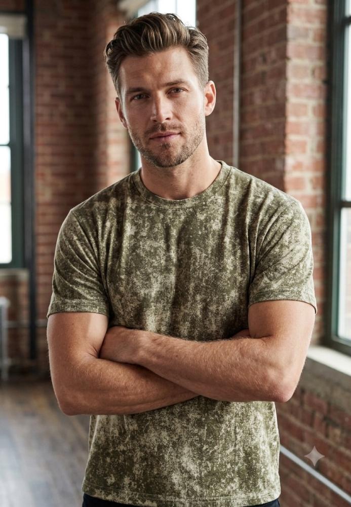 Tricou bărbătesc Serena culoare verde olive, Engros