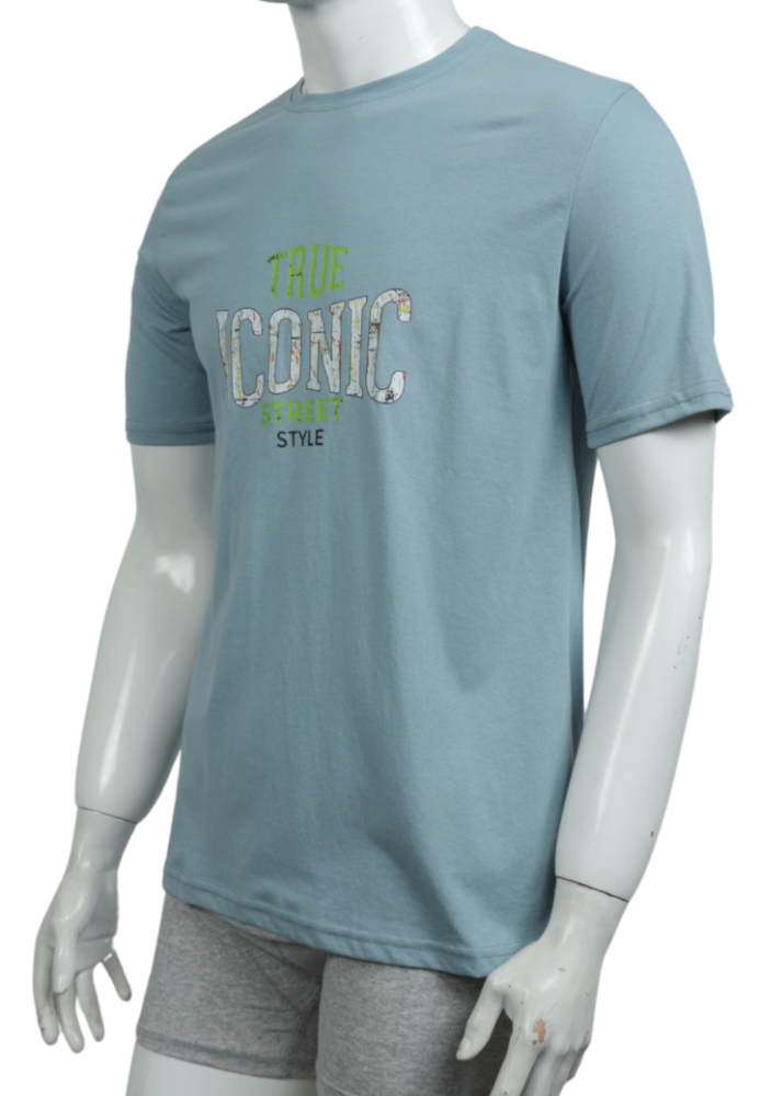 Tricou Bărbați cu Imprimeu TRUE ICONIC ,Culoare Albastru Deschis,Engros