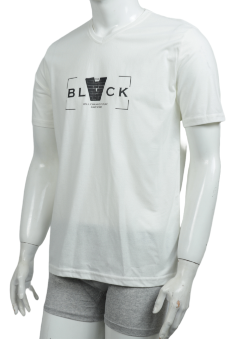 Tricou Bărbați cu Imprimeu BLACK , Culoare Alb,Engros