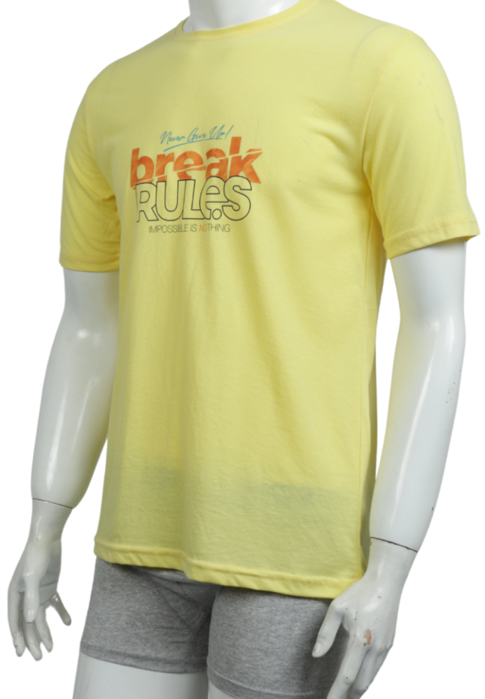 Tricou Bărbați cu Imprimeu BREAK RULES ,Culoare Galben,Engros