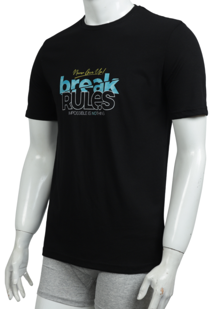 Tricou Bărbați cu Imprimeu BREAK RULES , Culoare Negru,Engros