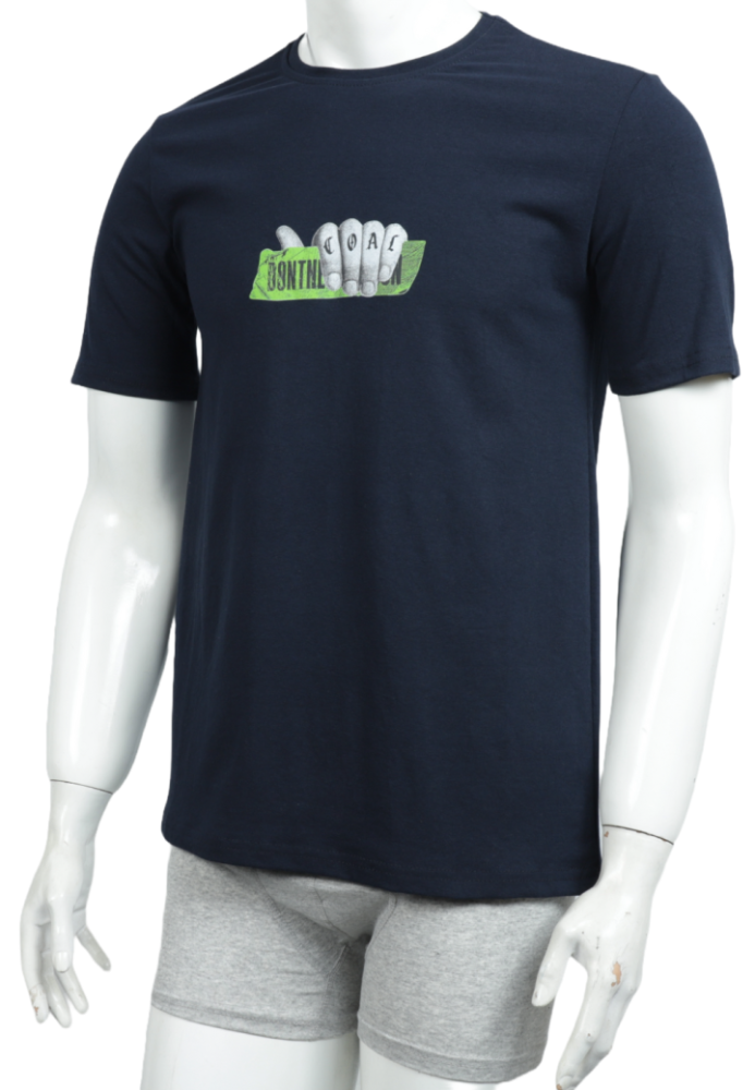 Tricou Bărbați cu Imprimeu COAL ,Culoare Bleumarin,Engros