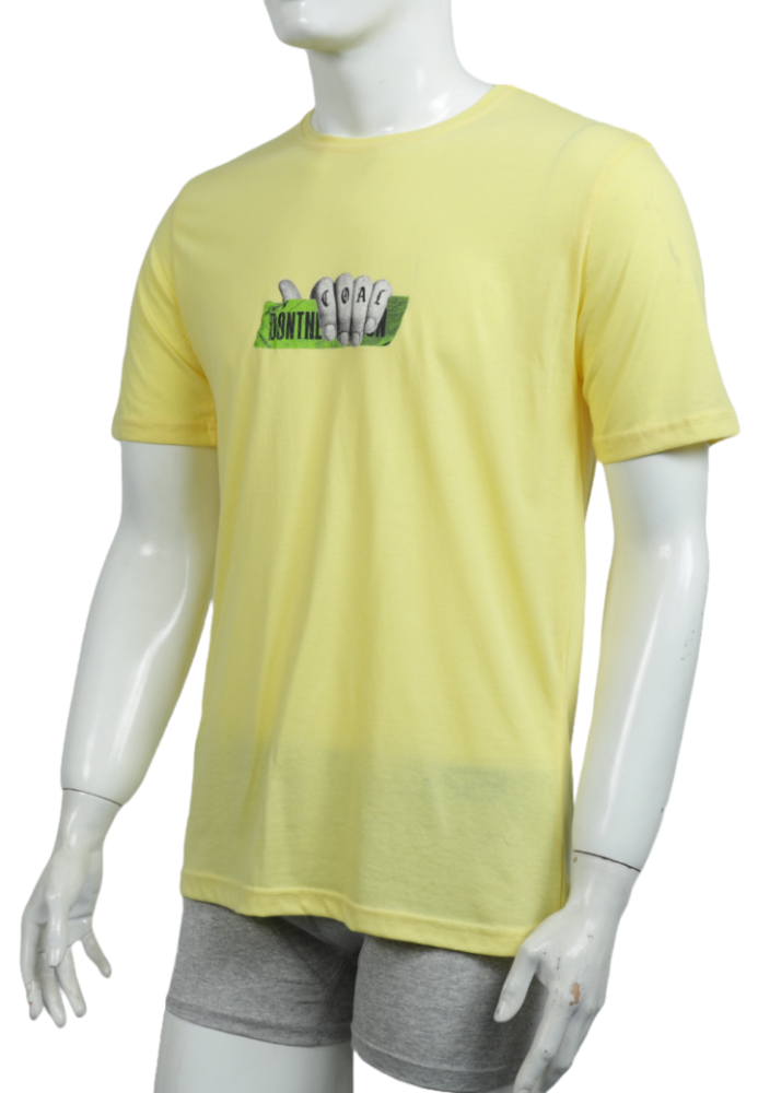 Tricou Bărbați cu Imprimeu COAL ,Culoare Galben,Engros