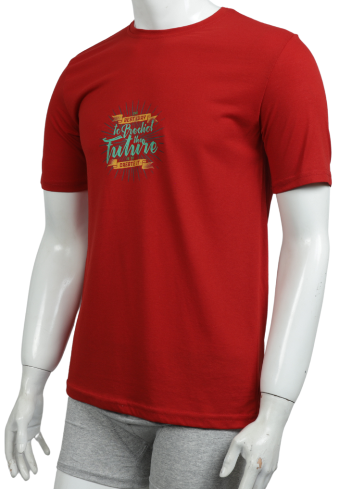 Tricou Bărbați cu Imprimeu FUTURE ,Culoare Rosu,Engros