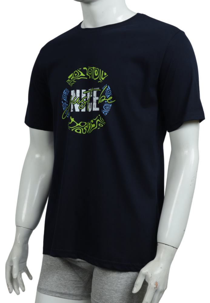 Tricou Bărbați cu Imprimeu NICE ,Culoare Negru,Engros