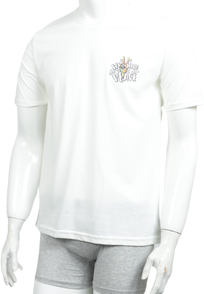 Tricou Bărbați cu Imprimeu ,PEACE, Culoare Alb,Engros