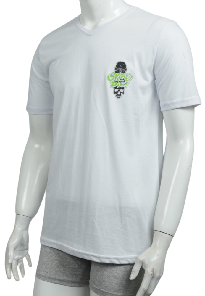 Tricou Bărbați cu Imprimeu SKATE , Culoare Alb,Engros